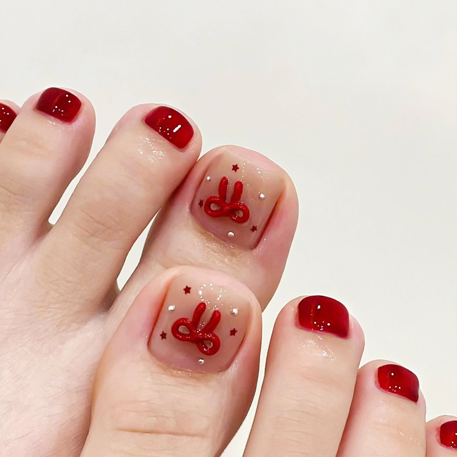 Nude Pink Color Fake Toenails  - Pressed Flower Art recensie en prijs