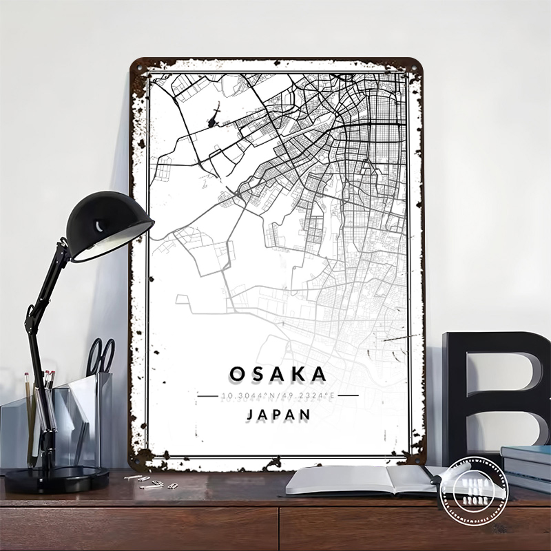 Osaka Map 3D Texture Printed P - Custom Map Poster recensie en prijs