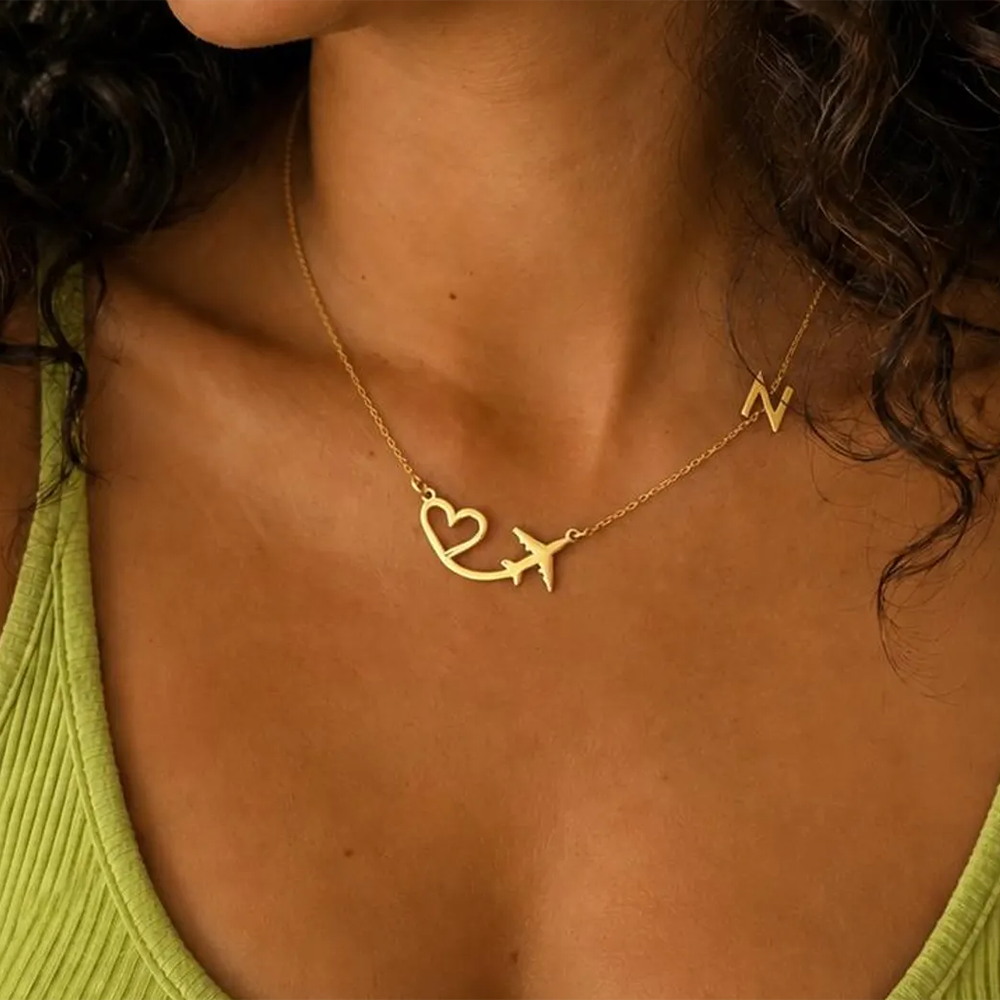 Personalized Heart Airplane In - Name Necklace Custom recensie en prijs