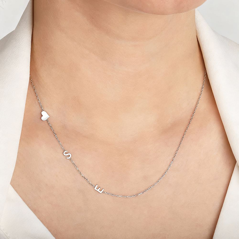 Custom Heart Sideways Letter I - Name Necklace Custom recensie en prijs