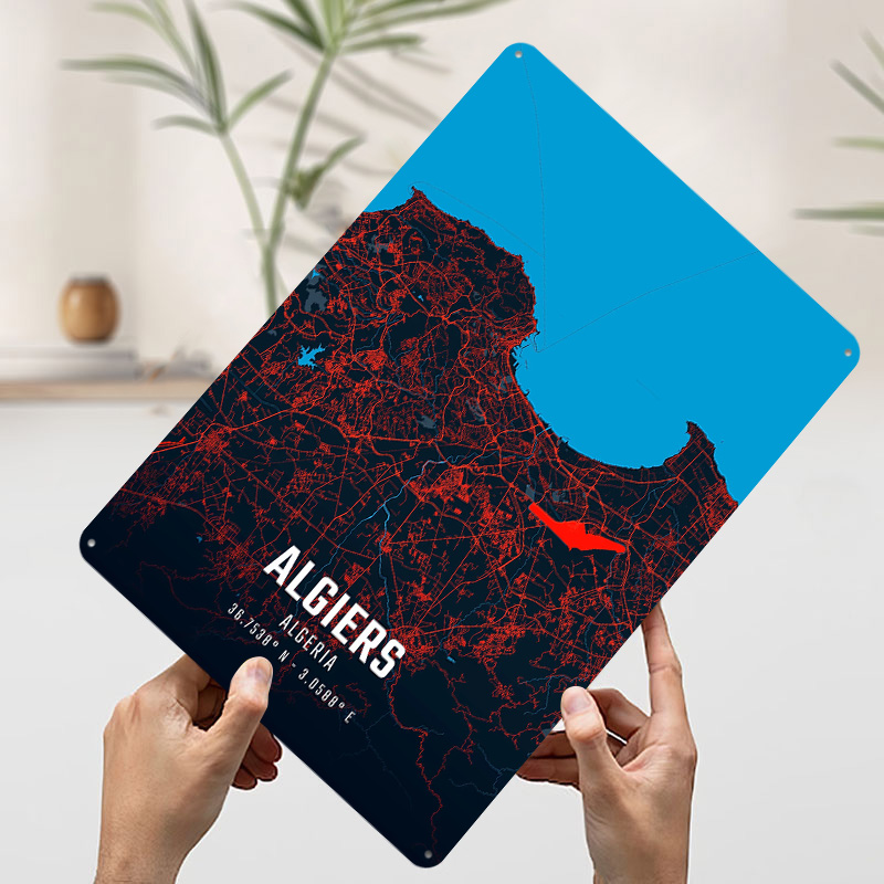 Algiers City Map Metal Poster  - Custom Map Poster recensie en prijs