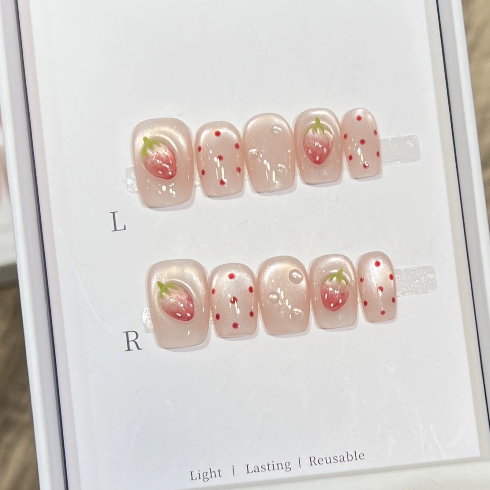10PCS Short Square Fake Nails  - Pressed Flower Art recensie en prijs