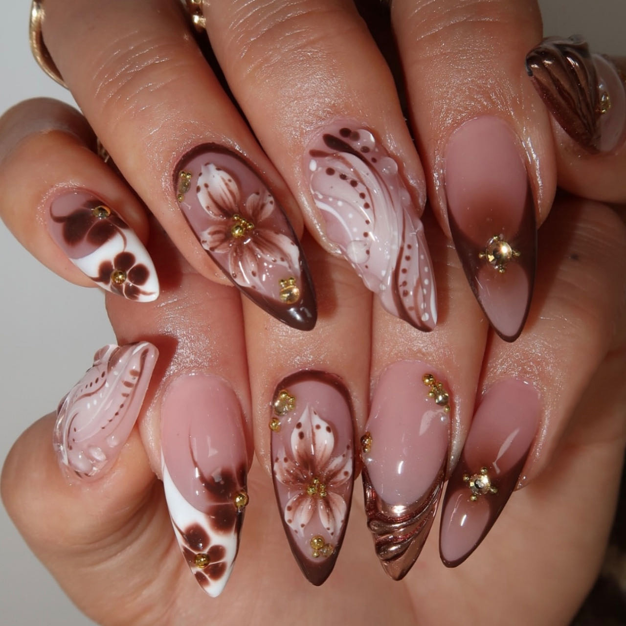 Medium fake nails for women gr - Pressed Flower Art recensie en prijs