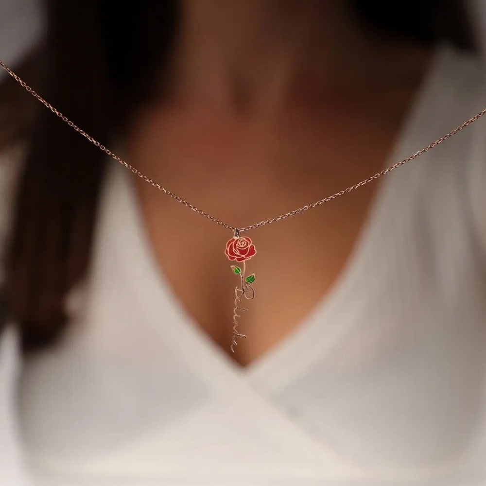Personalized Name Necklace Wit - Birth Flower Necklace recensie en prijs