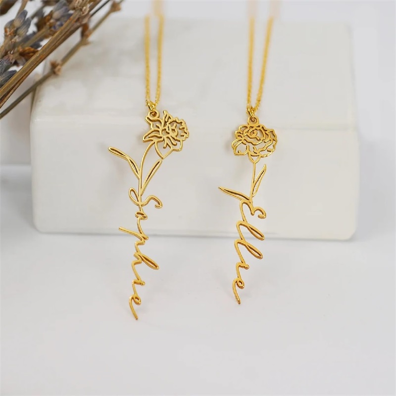 Personalized Birth Flower Name - Birth Flower Necklace recensie en prijs