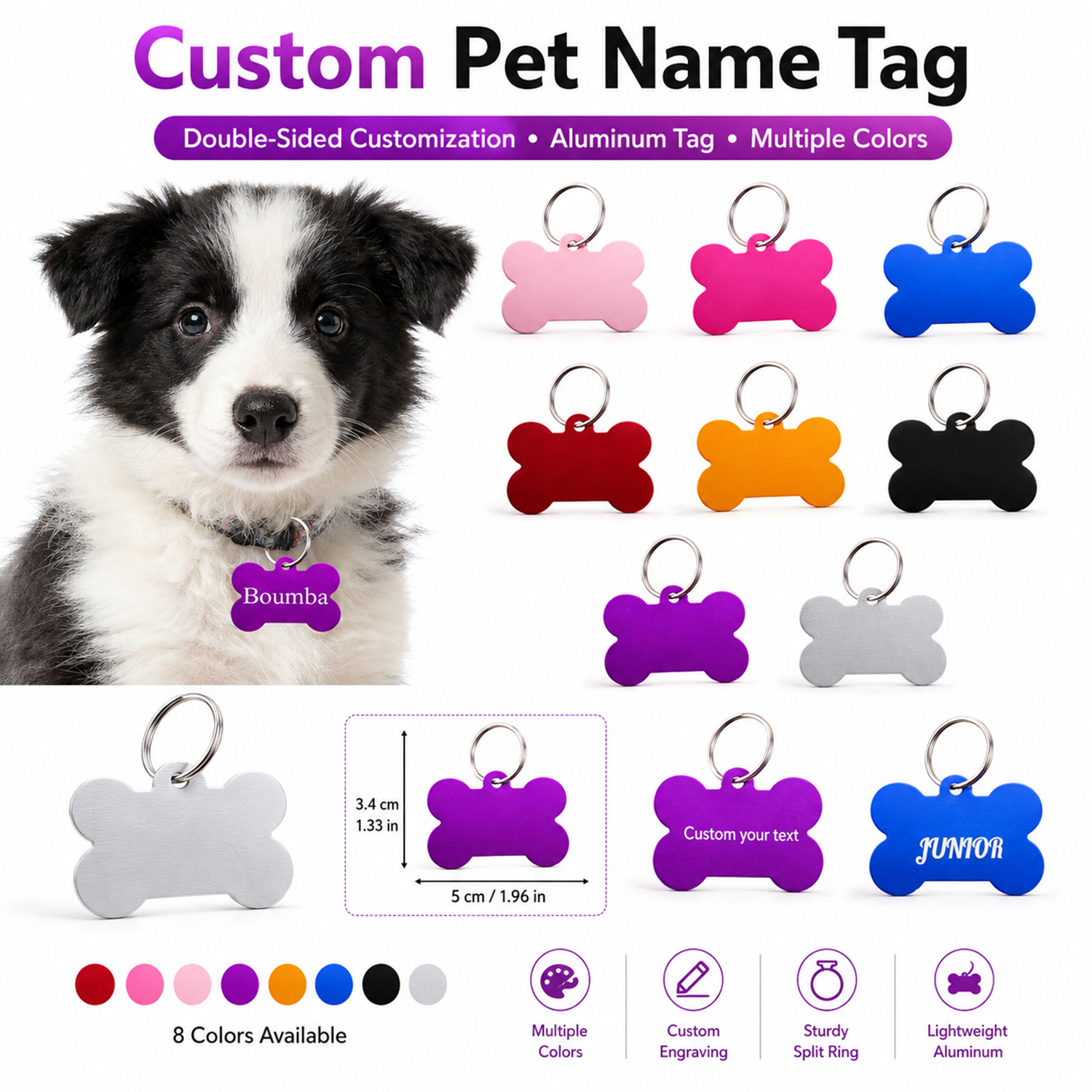 Bone Shaped Custom Name Dog Ta - Pet Portrait Custom recensie en prijs