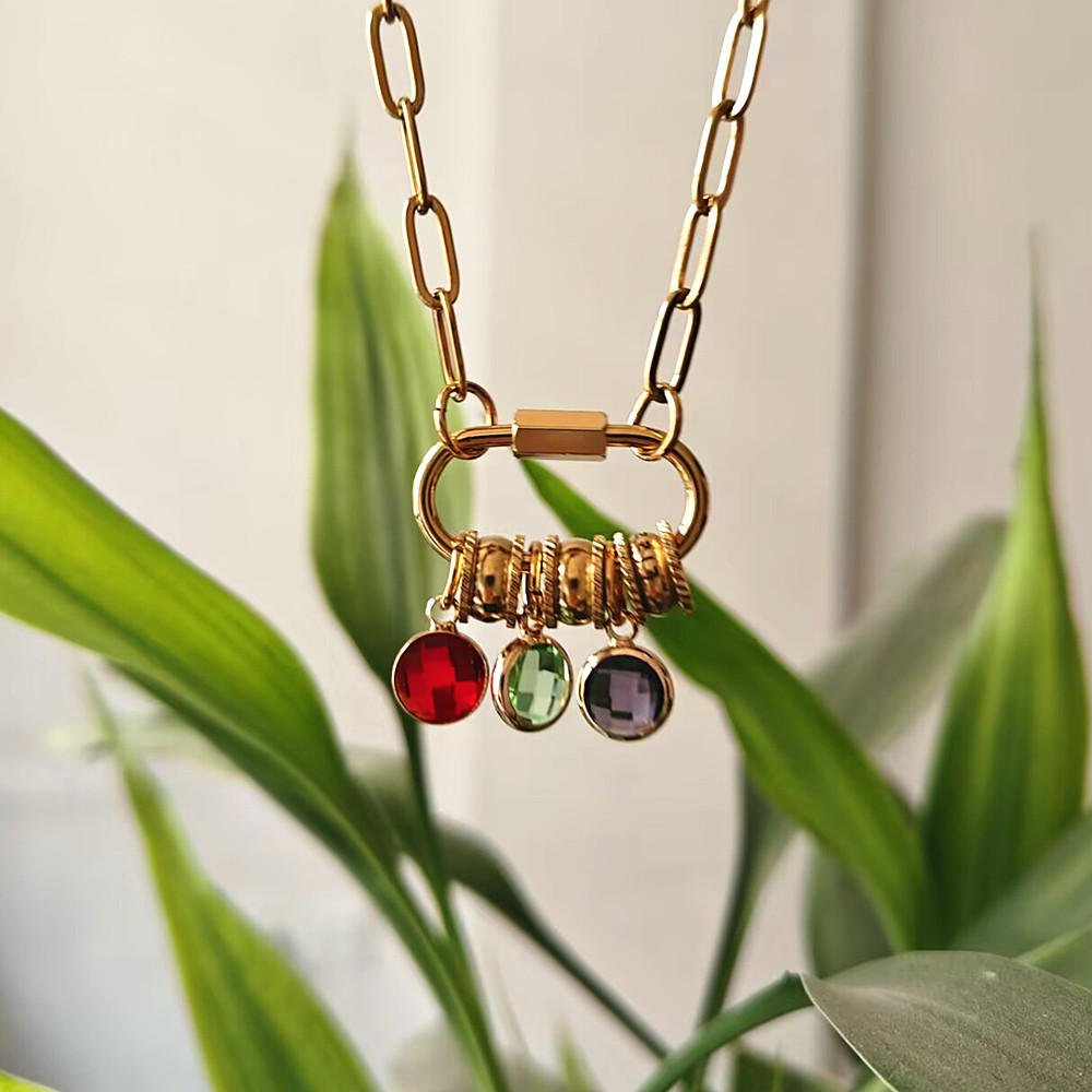 Custom Carabiner Name Charm Ne - Birth Flower Necklace recensie en prijs